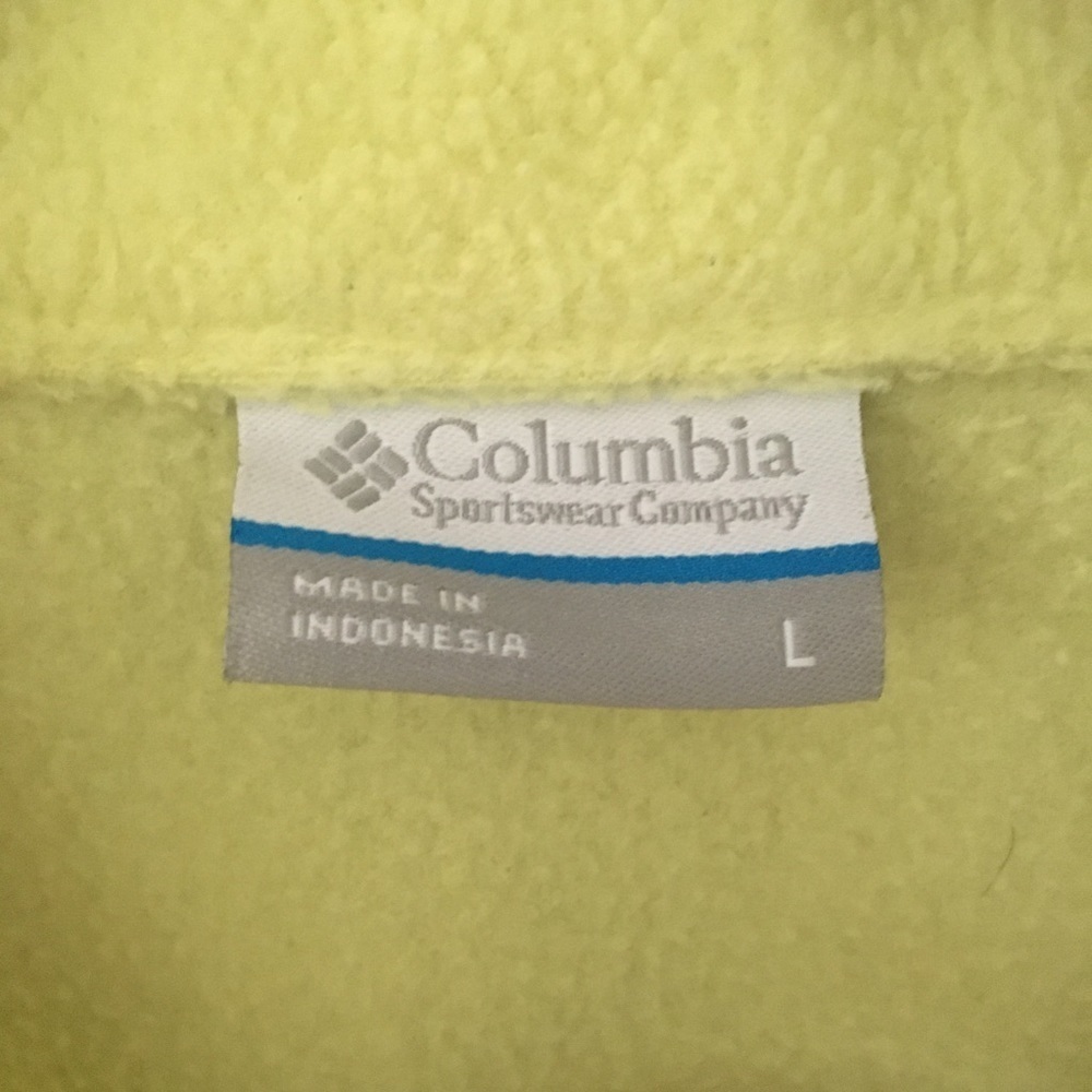 Columbia Yellow Green Fleece Zipper Vest - Picture 4 of 7